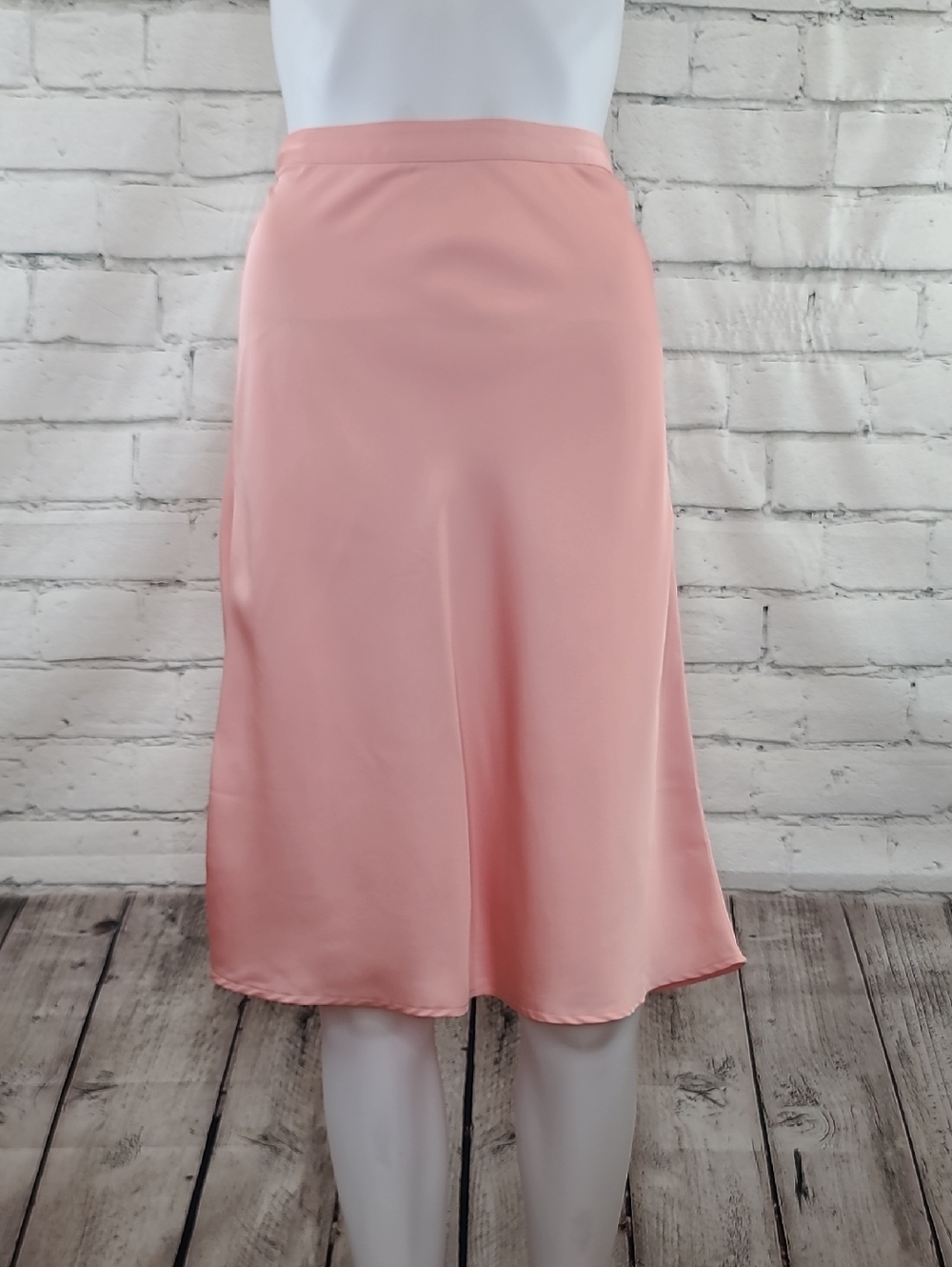 J Crew Gwyneth Flowy Polyester Crepe Satin Midi A-Line Pull On Slip Skirt Pink